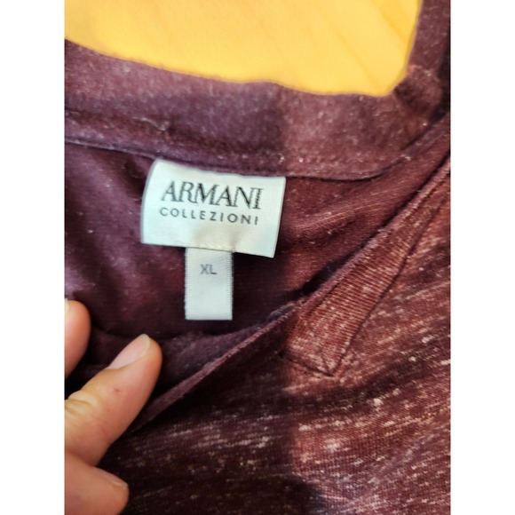 Armani Collezioni Burgundy Long Sleeve Knit Sweater Top‎ XL - Picture 3 of 8
